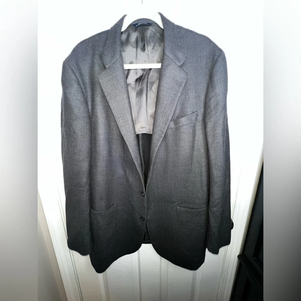 Vtg Brooks Brothers Mens 46 Charcoal Gray 100% Pure Wool Sport Coat Suit Jacket